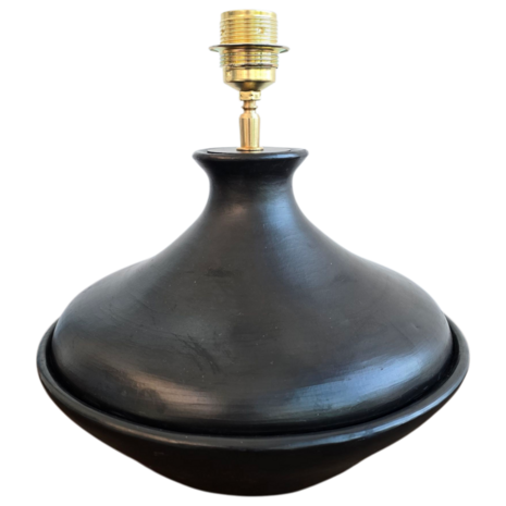 Tajine lamp, black pottery